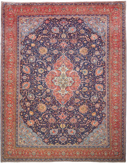 Tappeto Sarough Persia azzurro giallo 300x390
