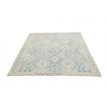 Tappeto Kilim Afghanistan bianco azzurro 153x197