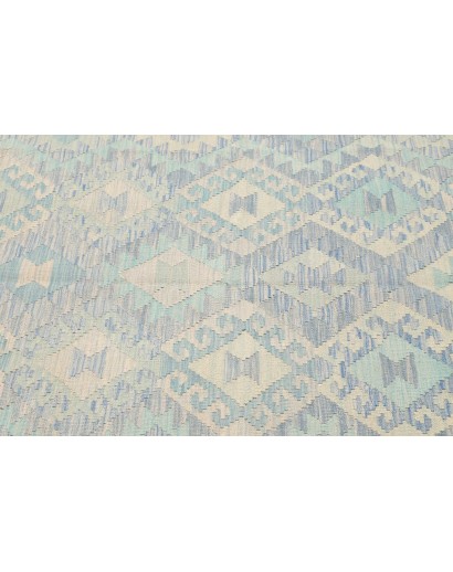 Tappeto Kilim Afghanistan bianco azzurro 153x197