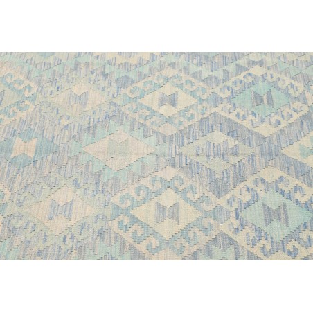 Tappeto Kilim Afghanistan bianco azzurro 153x197
