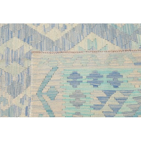 Tappeto Kilim Afghanistan bianco azzurro 153x197