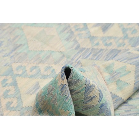 Tappeto Kilim Afghanistan bianco azzurro 153x197