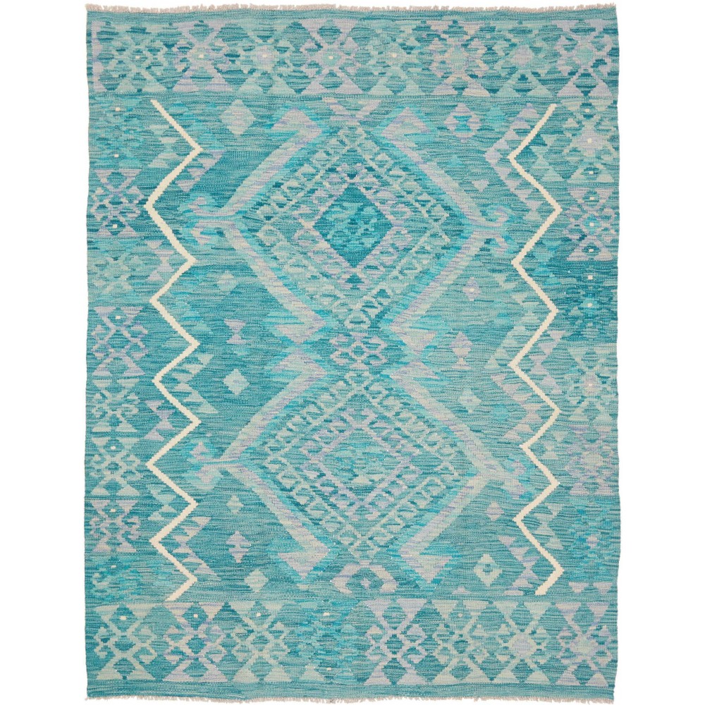 Tappeto Kilim Afghanistan azzurro verde 148x195
