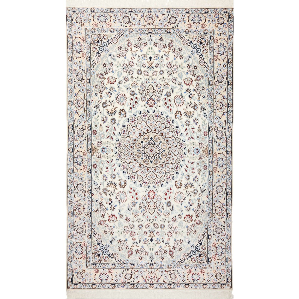 Tappeto Nain 9La Persia bianco azzurro 130x220 Tappeto Nain 9La Persia bianco azzurro 130x220