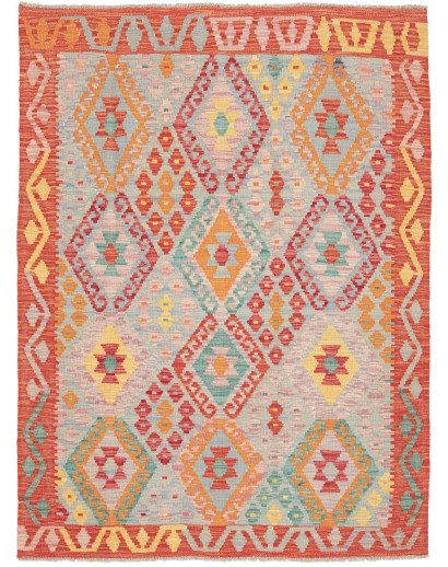 Tappeto Kilim Afghanistan marrone arancione 129x168