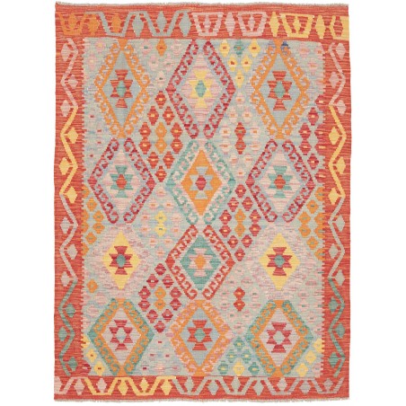 Tappeto Kilim Afghanistan marrone arancione 129x168