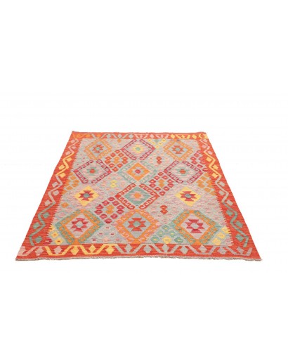Tappeto Kilim Afghanistan marrone arancione 129x168