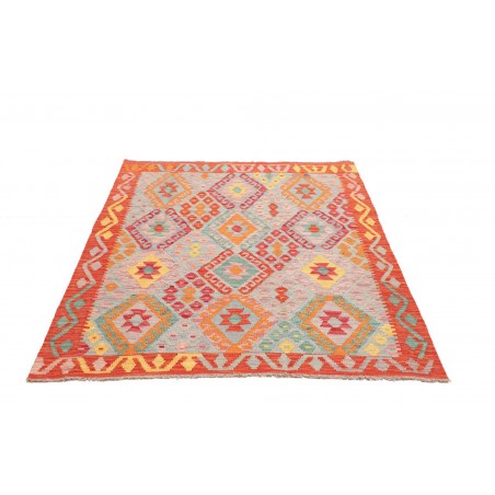 Tappeto Kilim Afghanistan marrone arancione 129x168