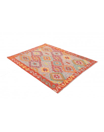 Tappeto Kilim Afghanistan marrone arancione 129x168