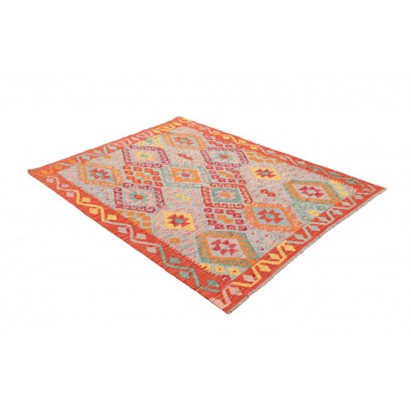 Tappeto Kilim Afghanistan marrone arancione 129x168