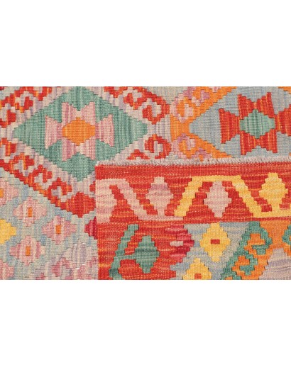 Tappeto Kilim Afghanistan marrone arancione 129x168