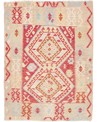 Tappeto Kilim Afghanistan giallo rosso 123x169