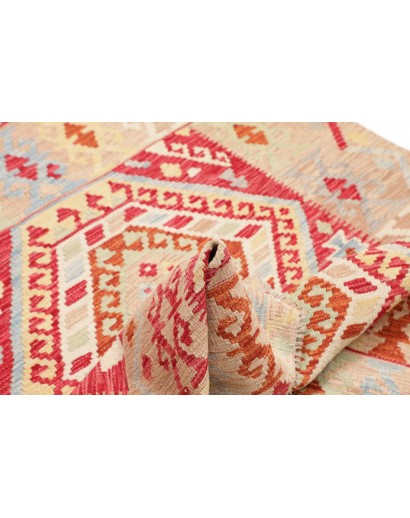 Tappeto Kilim Afghanistan giallo rosso 123x169