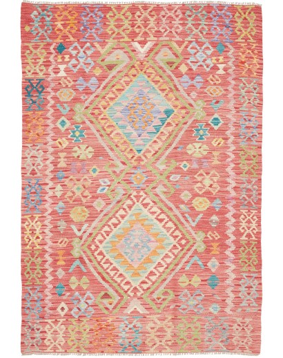 Tappeto Kilim Afghanistan marrone bianco 125x181