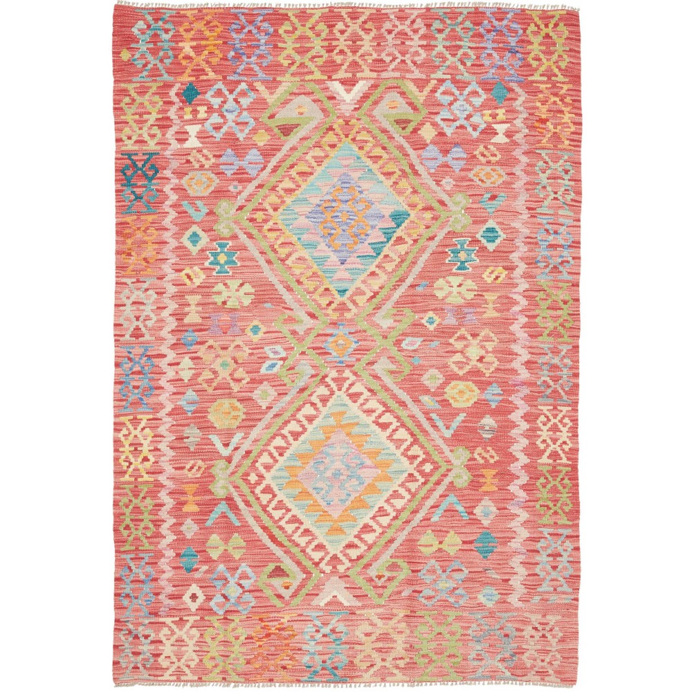 Tappeto Kilim Afghanistan marrone bianco 125x181