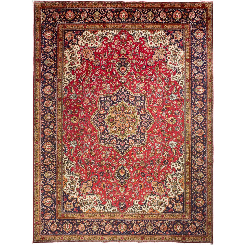 Tappeto Tabriz Persia marrone giallo 298x410 Tappeto Tabriz Persia marrone giallo 298x410