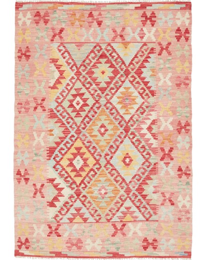 Tappeto Kilim Afghanistan marrone rosso 117x164