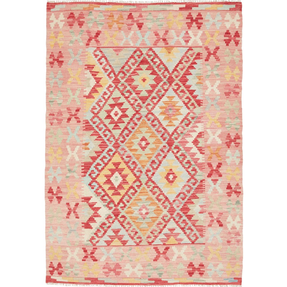 Tappeto Kilim Afghanistan marrone rosso 117x164