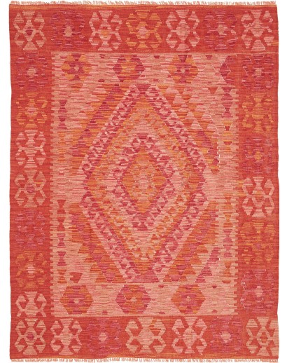 Tappeto Kilim Afghanistan rosso arancione 130x170