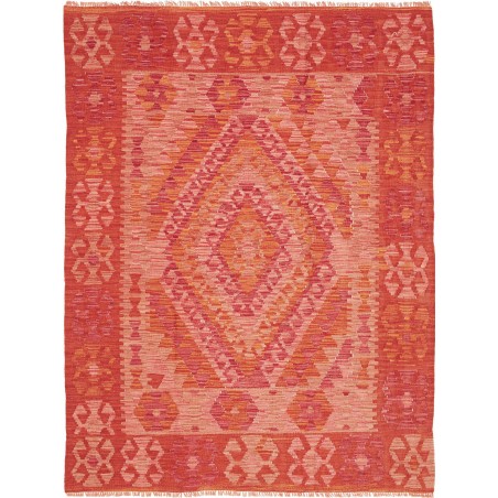 Tappeto Kilim Afghanistan rosso arancione 130x170