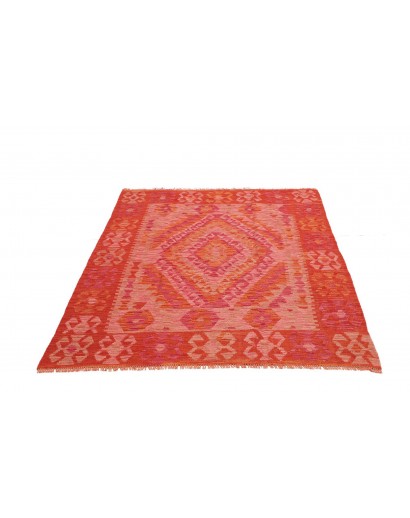 Tappeto Kilim Afghanistan rosso arancione 130x170