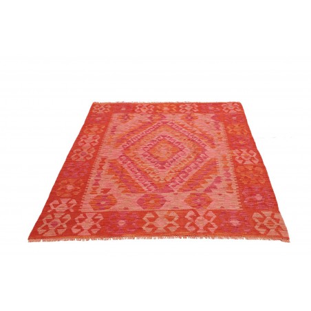 Tappeto Kilim Afghanistan rosso arancione 130x170