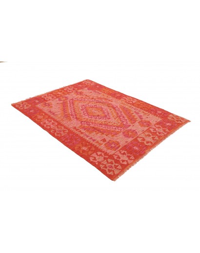 Tappeto Kilim Afghanistan rosso arancione 130x170