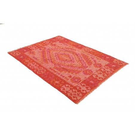 Tappeto Kilim Afghanistan rosso arancione 130x170