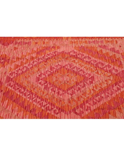Tappeto Kilim Afghanistan rosso arancione 130x170