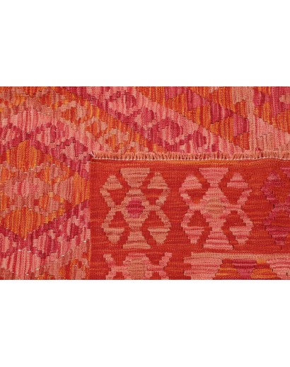 Tappeto Kilim Afghanistan rosso arancione 130x170