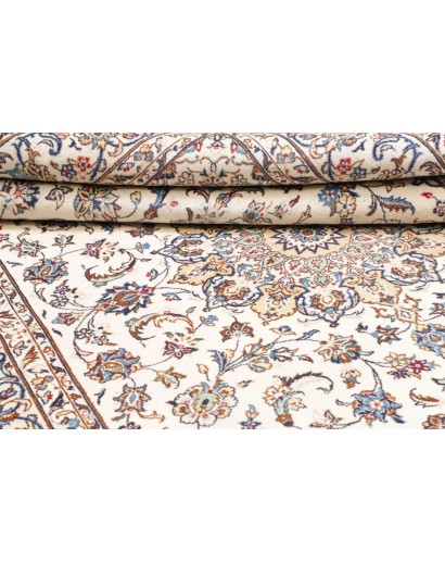 Tappeto Kashan Persia bianco azzurro 202x295