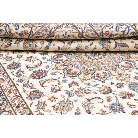 Tappeto Kashan Persia bianco azzurro 202x295