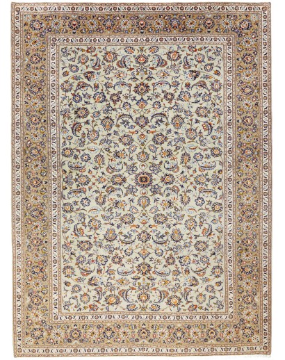Tappeto Kashan Persia beige grigio 270x368