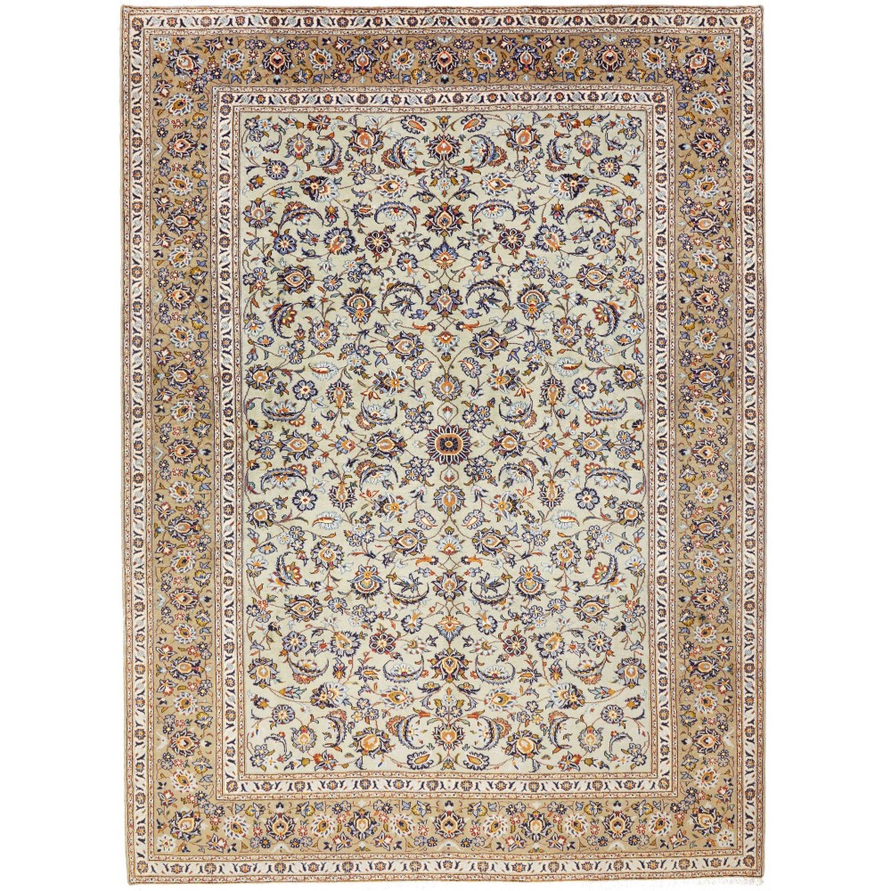 Tappeto Kashan Persia beige grigio 270x368 Tappeto Kashan Persia beige grigio 270x368