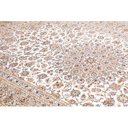Tappeto Kashan Persia bianco marrone 205x325