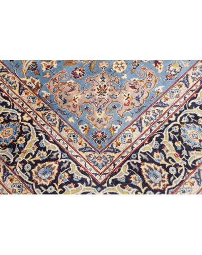 Tappeto Kashan Persia azzurro grigio 206x327