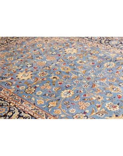 Tappeto Kashan Persia azzurro grigio 206x327