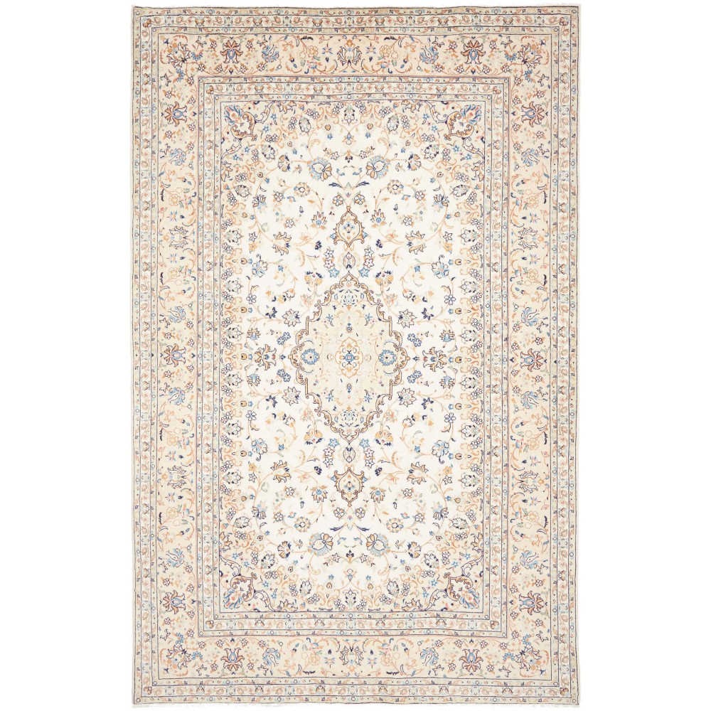 Tappeto Kashan Persia bianco grigio 197x302
