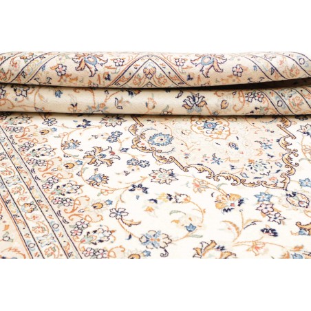 Tappeto Kashan Persia bianco grigio 197x302