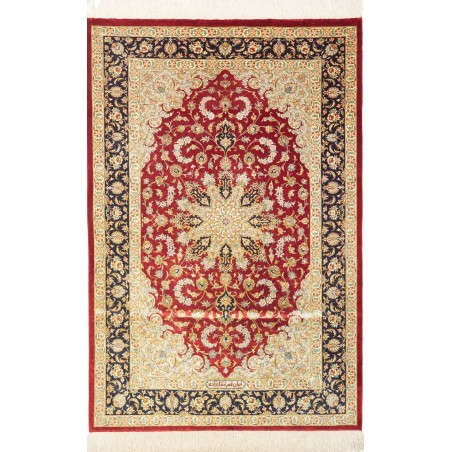 Tappeto Ghom seta Persia marrone 80x121