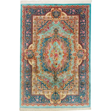 Tappeto Ghom seta Persia marrone 159x233