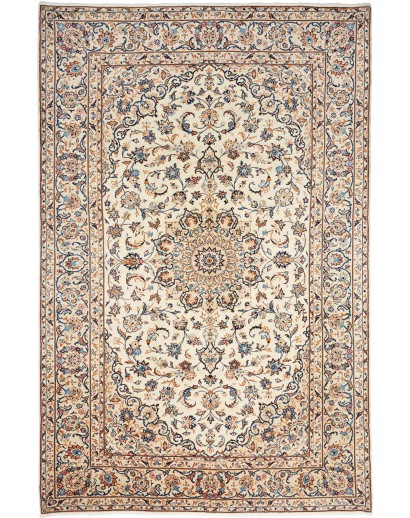Tappeto Kashan Persia bianco grigio 197x300