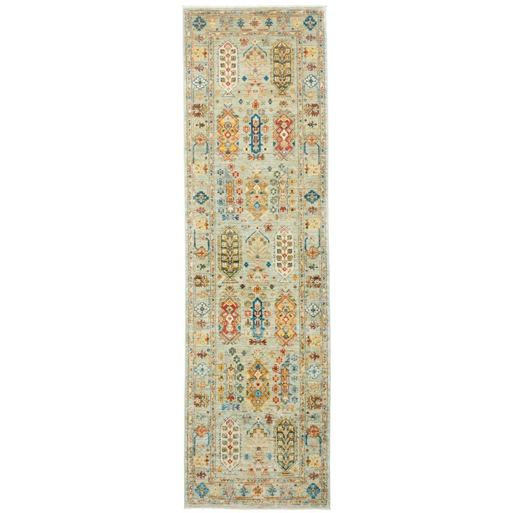 Tappeto Tribal Pakistan marrone grigio 78x242 Tappeto Tribal Pakistan marrone grigio 78x242