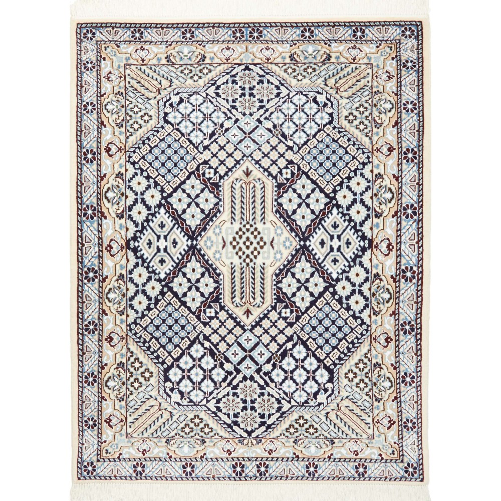Tappeto Nain 9La Persia bianco grigio 92x120 Tappeto Nain 9La Persia bianco grigio 92x120