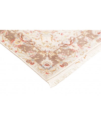 Tappeto Tabriz 50 Raj Persia bianco marrone 149x214