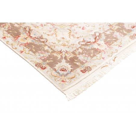 Tappeto Tabriz 50 Raj Persia bianco marrone 149x214