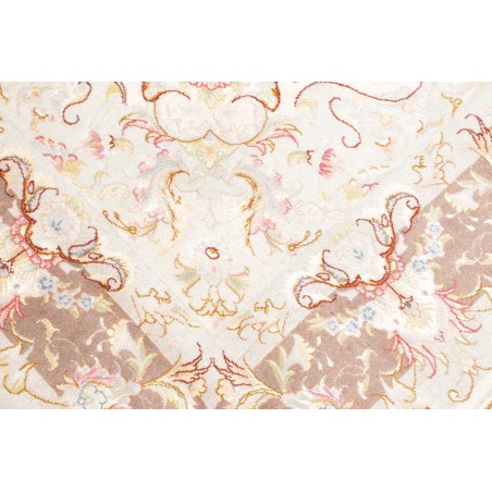 Tappeto Tabriz 50 Raj Persia bianco marrone 149x214