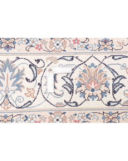 Tappeto Nain Kashmar Persia bianco azzurro 198x300