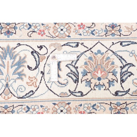 Tappeto Nain Kashmar Persia bianco azzurro 198x300