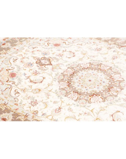 Tappeto Tabriz 50 Raj Persia bianco marrone 149x214